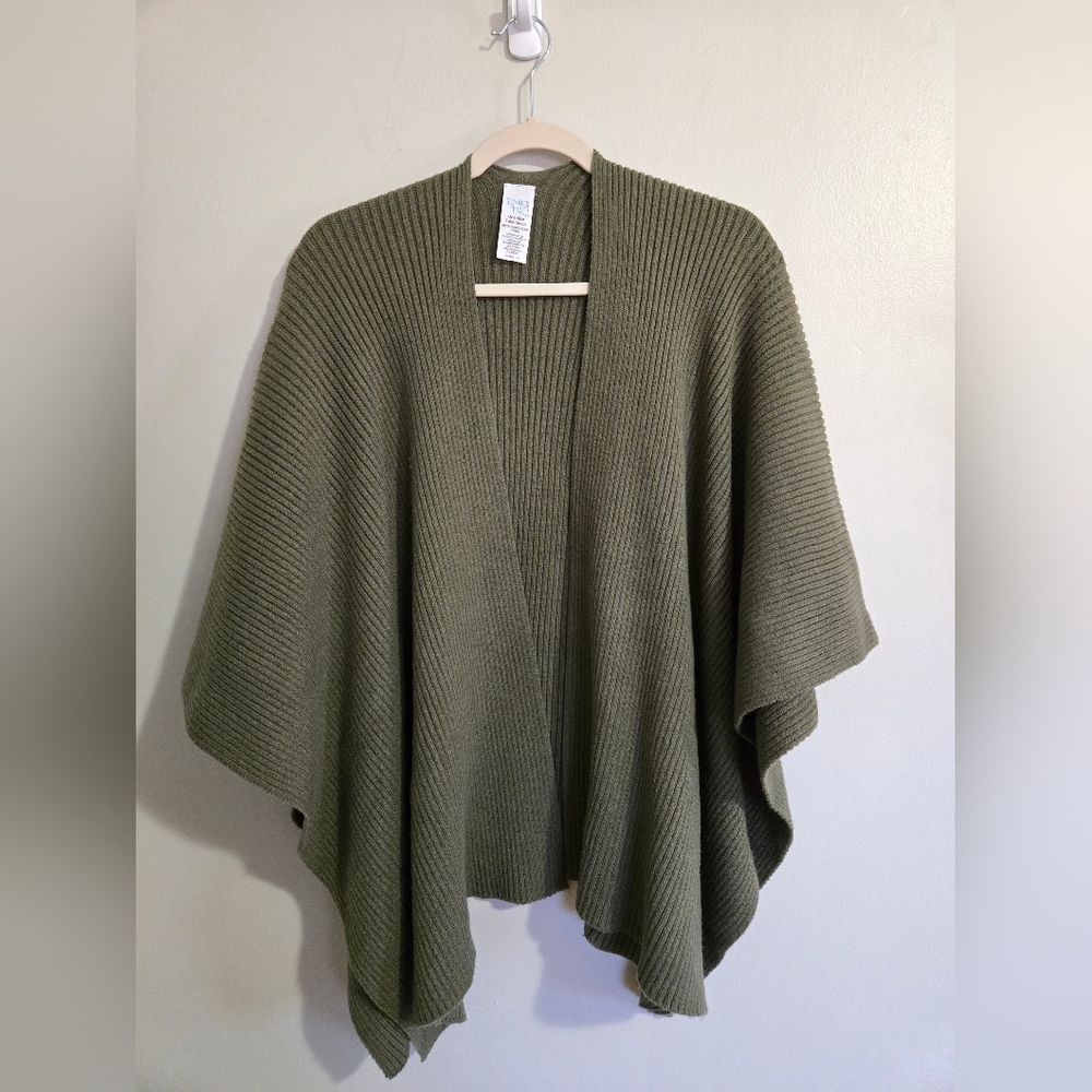 Time And Tru Women's Ribbed Ruana Wrap